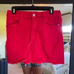 Dollhouse Red Denim Mini Skirt